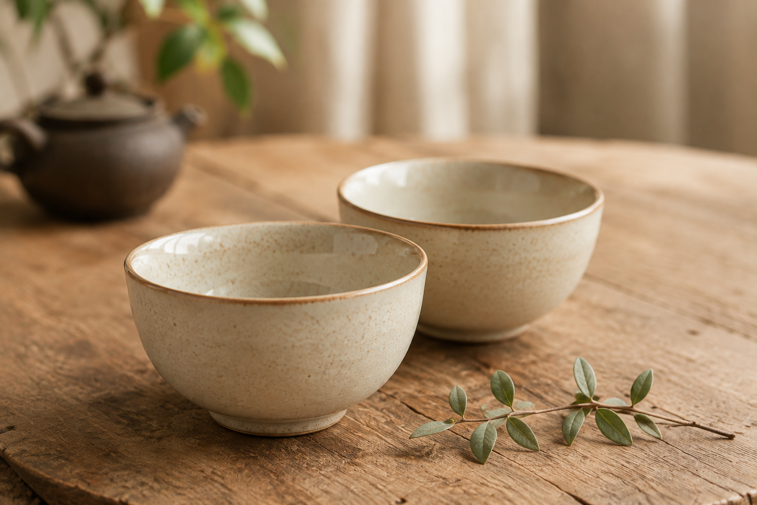 Teeschalen-Set „Stiller Morgen“ aus Keramik | Momomu